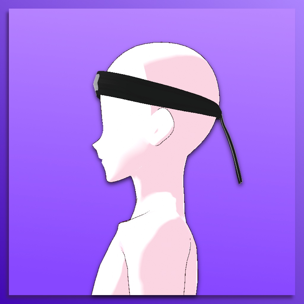 (VROID) Naruto Headband v2 (All Symbols + Colour Blue + Long Closure)