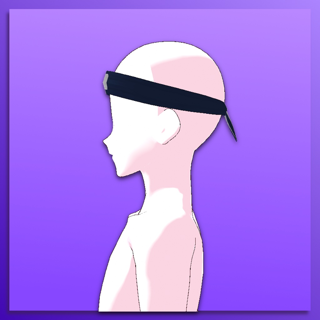 (VROID) Naruto Headband v2 (All Symbols + Colour Blue + Long Closure)