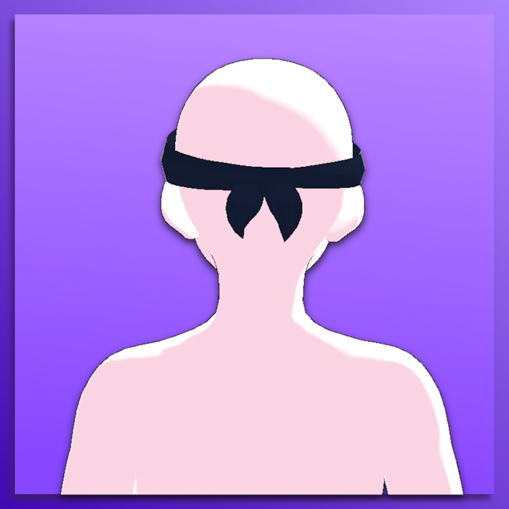 (VROID) Naruto Headband v2 (All Symbols + Colour Blue + Long Closure)