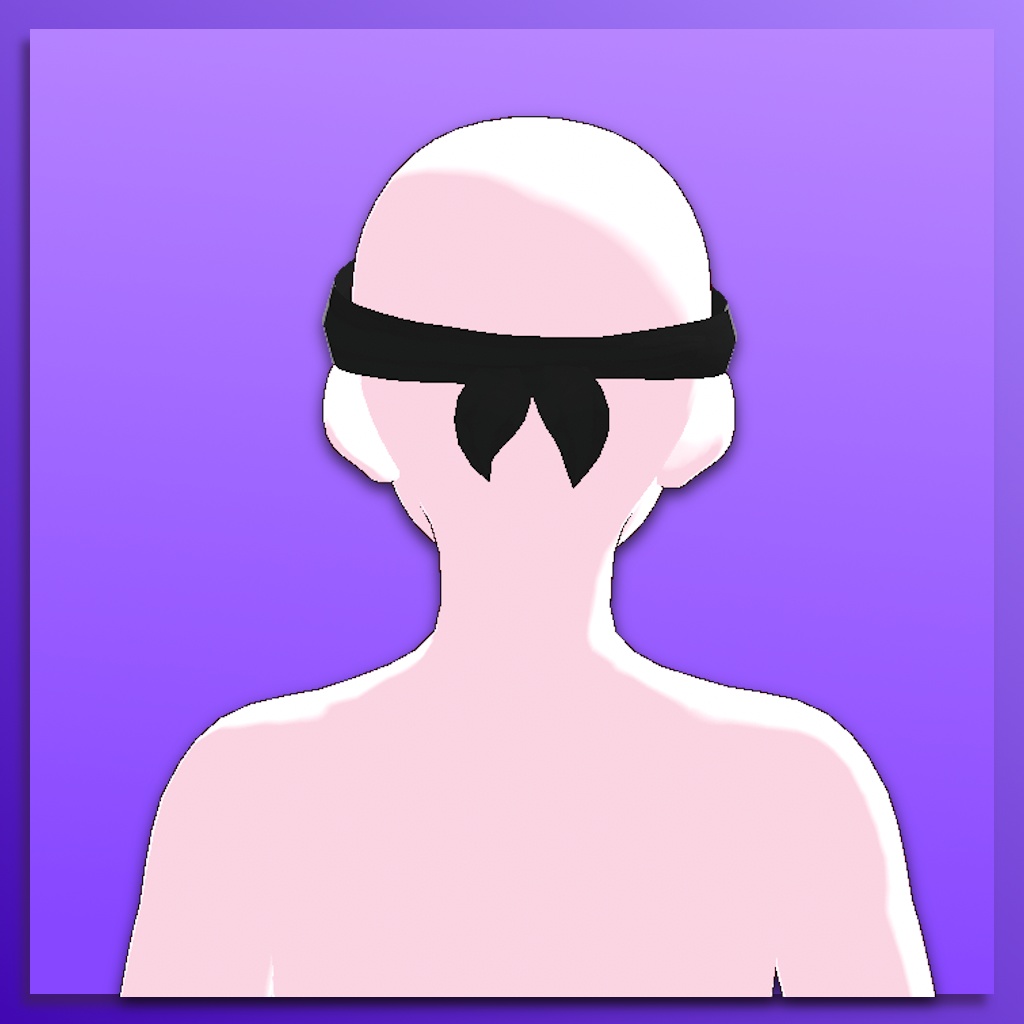 (VROID) Naruto Headband v2 (All Symbols + Colour Blue + Long Closure)