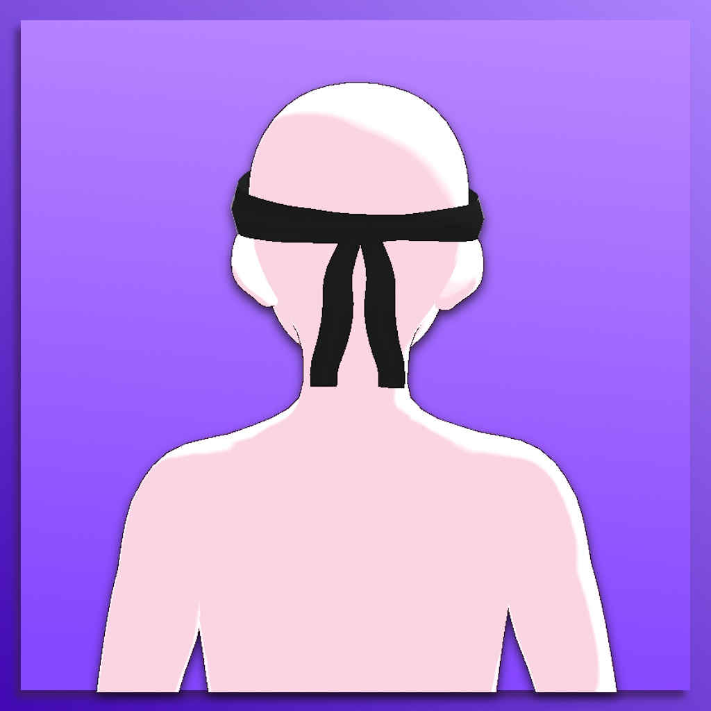 (VROID) Naruto Headband v2 (All Symbols + Colour Blue + Long Closure)