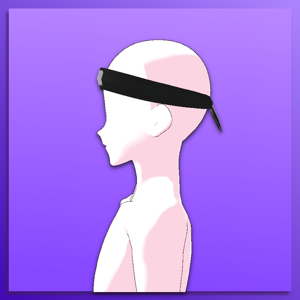 (VROID) Naruto Headband v2 (All Symbols + Colour Blue + Long Closure)