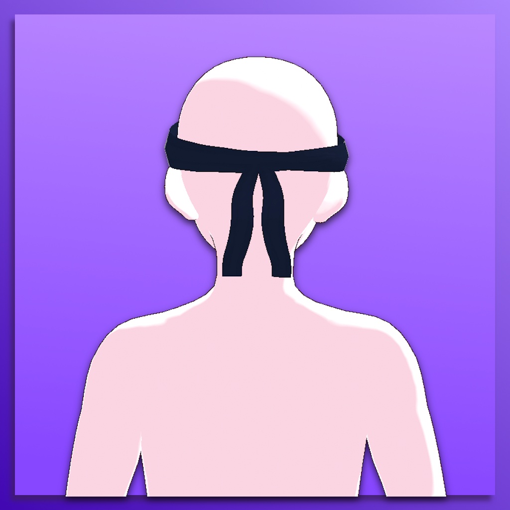 (VROID) Naruto Headband v2 (All Symbols + Colour Blue + Long Closure)