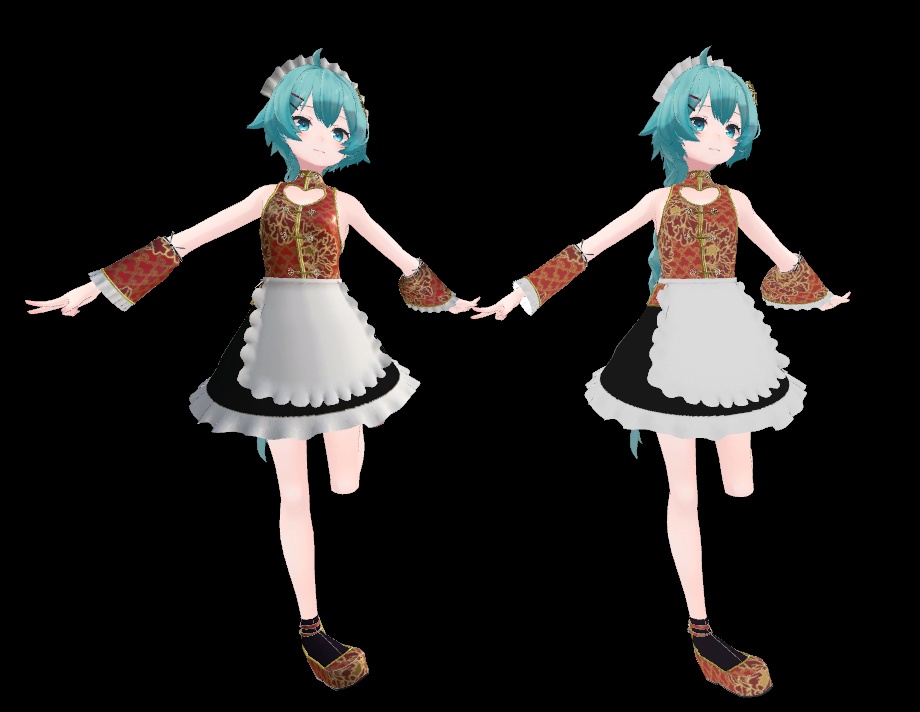 薄荷ちゃん用 メイド服3 チャイナ風