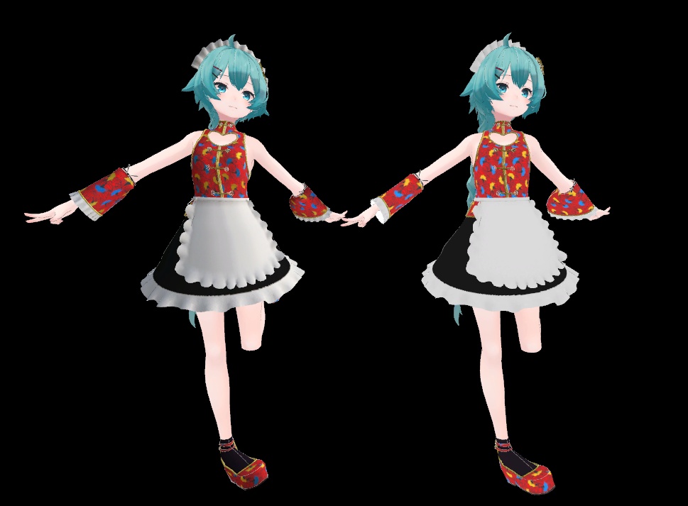 薄荷ちゃん用 メイド服3 チャイナ風