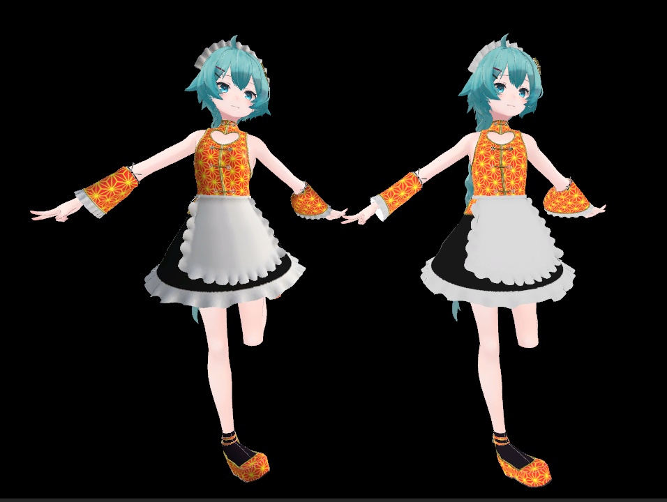 薄荷ちゃん用 メイド服3 チャイナ風