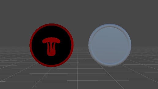 きのこ と たけのこがモチーフのバッジの3Dモデル