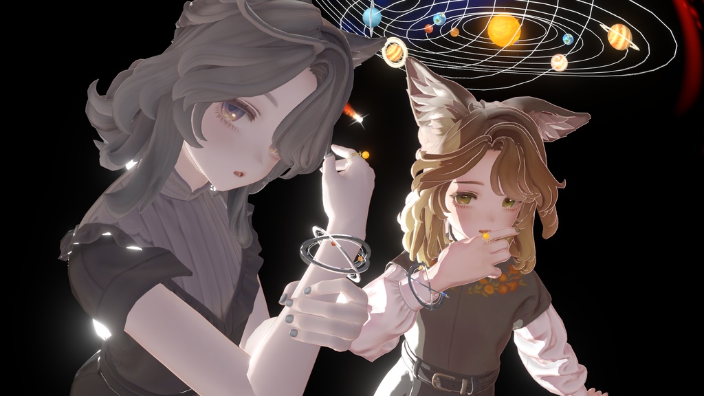 【汎用】Celestial System Set - 惑星9種を選べる腕輪・指輪と、掴めるヘイロー