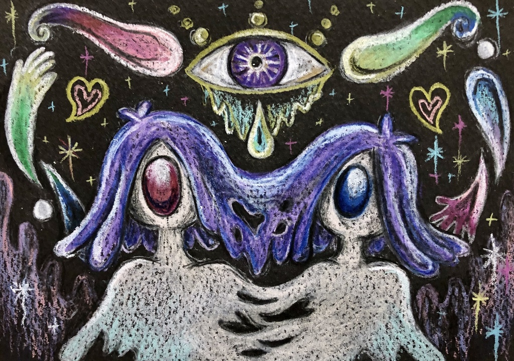 ドローイング「目と双子」