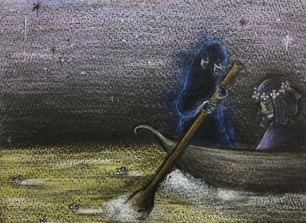 夜明けの旅立ち（ドローイング）