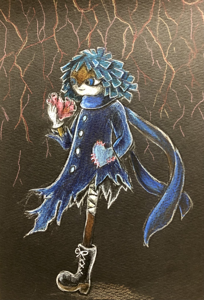 心臓畑のかかし（ドローイング）