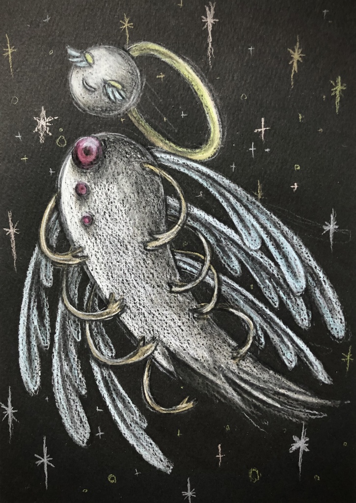 ドローイング「虫みたいな天使」