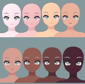 Toon VRoid Skin Base | Face Makeup Eye Base 8 Skintones