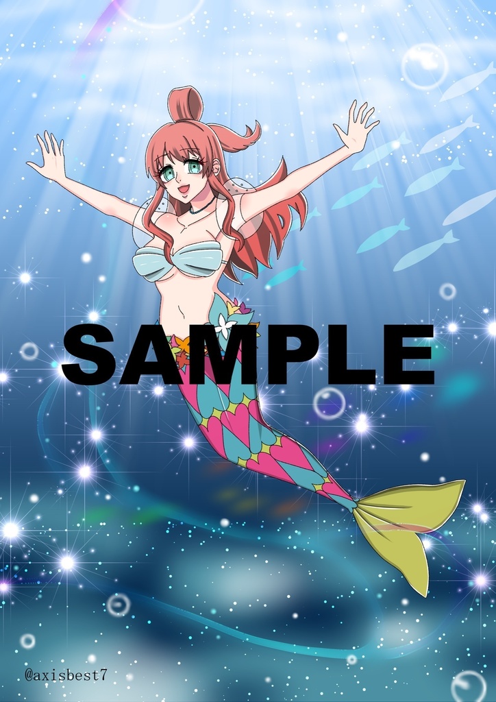 アクシスベスト ポストカード（アリエル 人魚姫モチーフ）