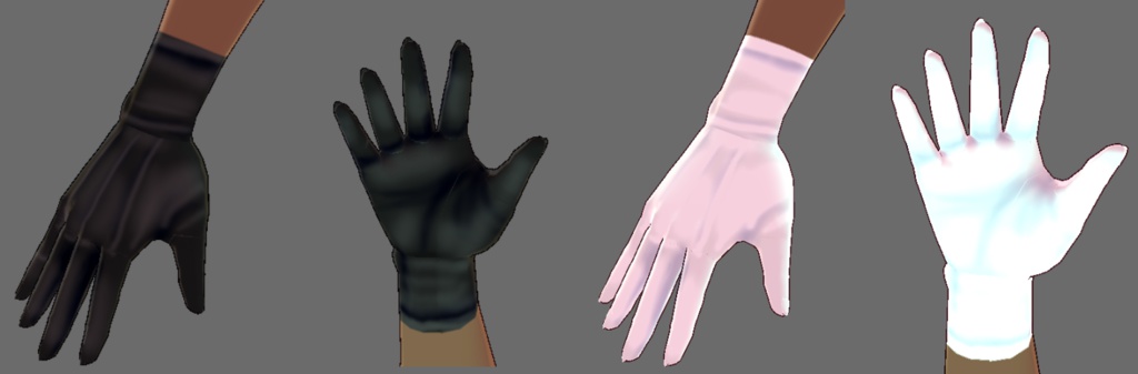 【VRoidβ】男性素体用礼装黒手袋&白手袋 v2【無料orご支援版あり】