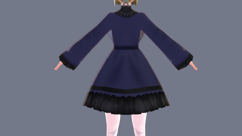 【VRoidβ】ツートンドレスコート【無料版・支援版あり】