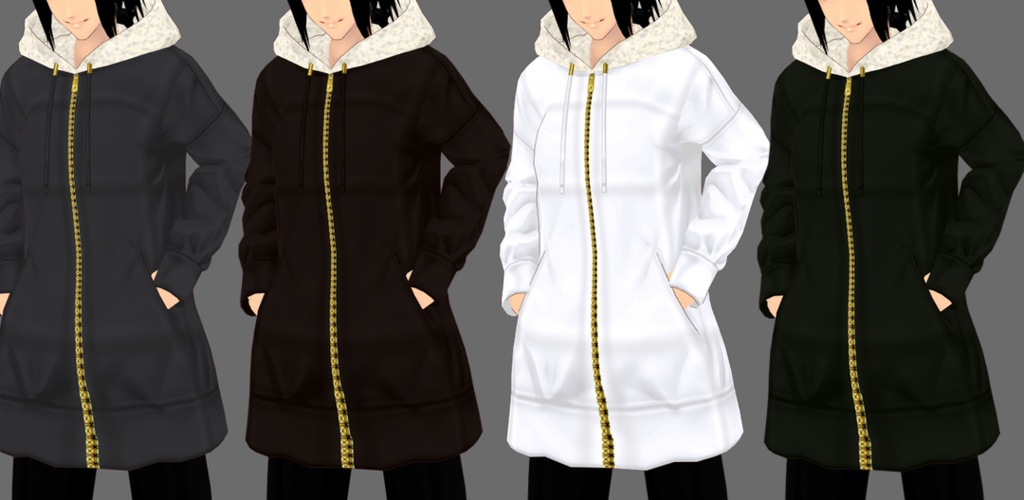 【VRoidβカラバリ有り】モッズコート【支援版あり】