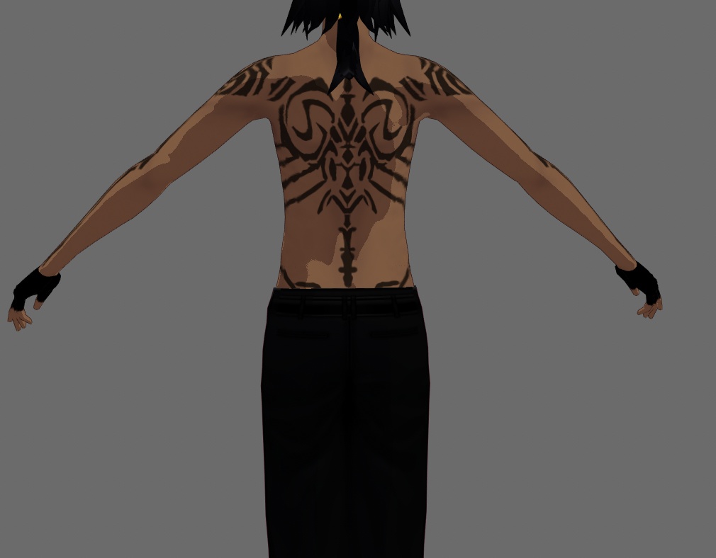 【VRoidβ】骸骨風タトゥー【男性向け】