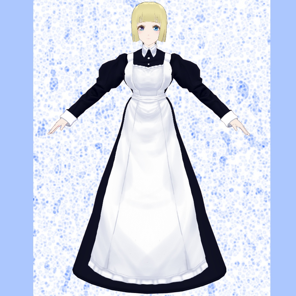 【VRoidβ】シンプルメイドドレス【女性用】