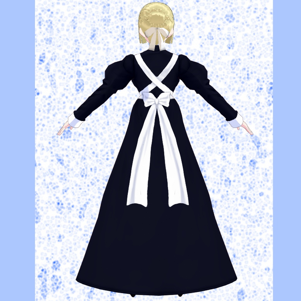 【VRoidβ】シンプルメイドドレス【女性用】