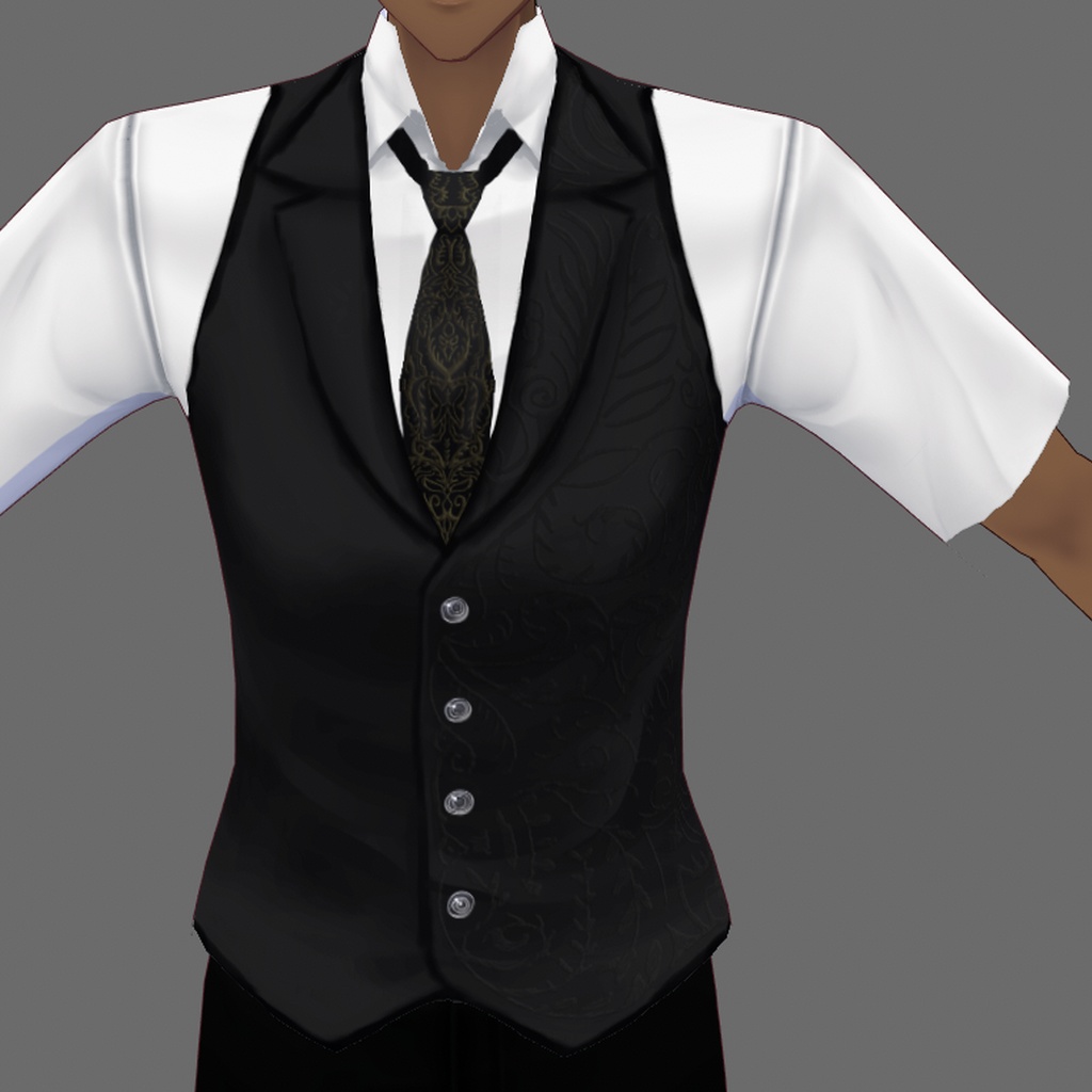 【VRoidβ】半袖アラベスクベスト【無料版あり】