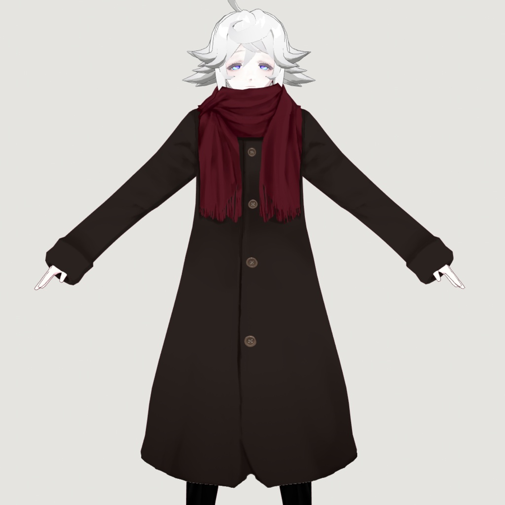 【VRoidβ】シンプルストールコート【男女両用】