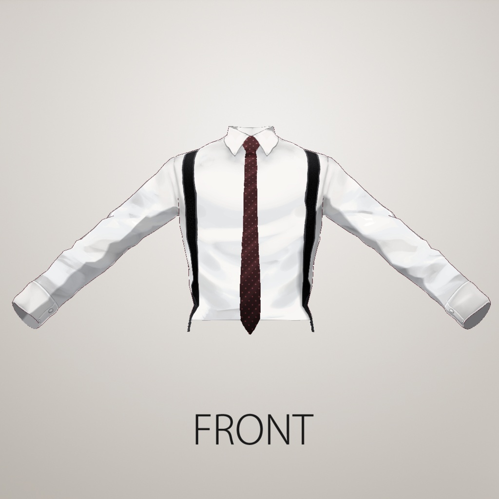 【VRoid正式版】ベストサスペンダーシャツセット【カスタムアイテムデータ】