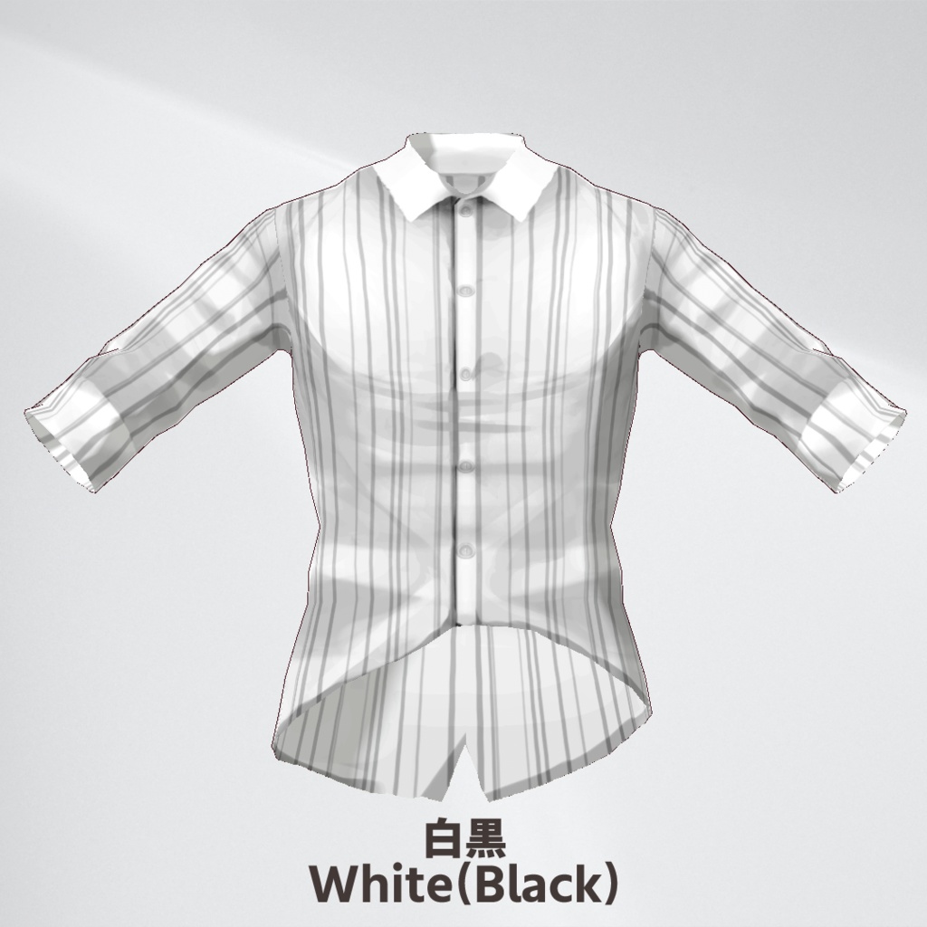 【VRoid正式版】アシンメトリ縞シャツ/AsymmetryStripeShirt【カラバリ有】