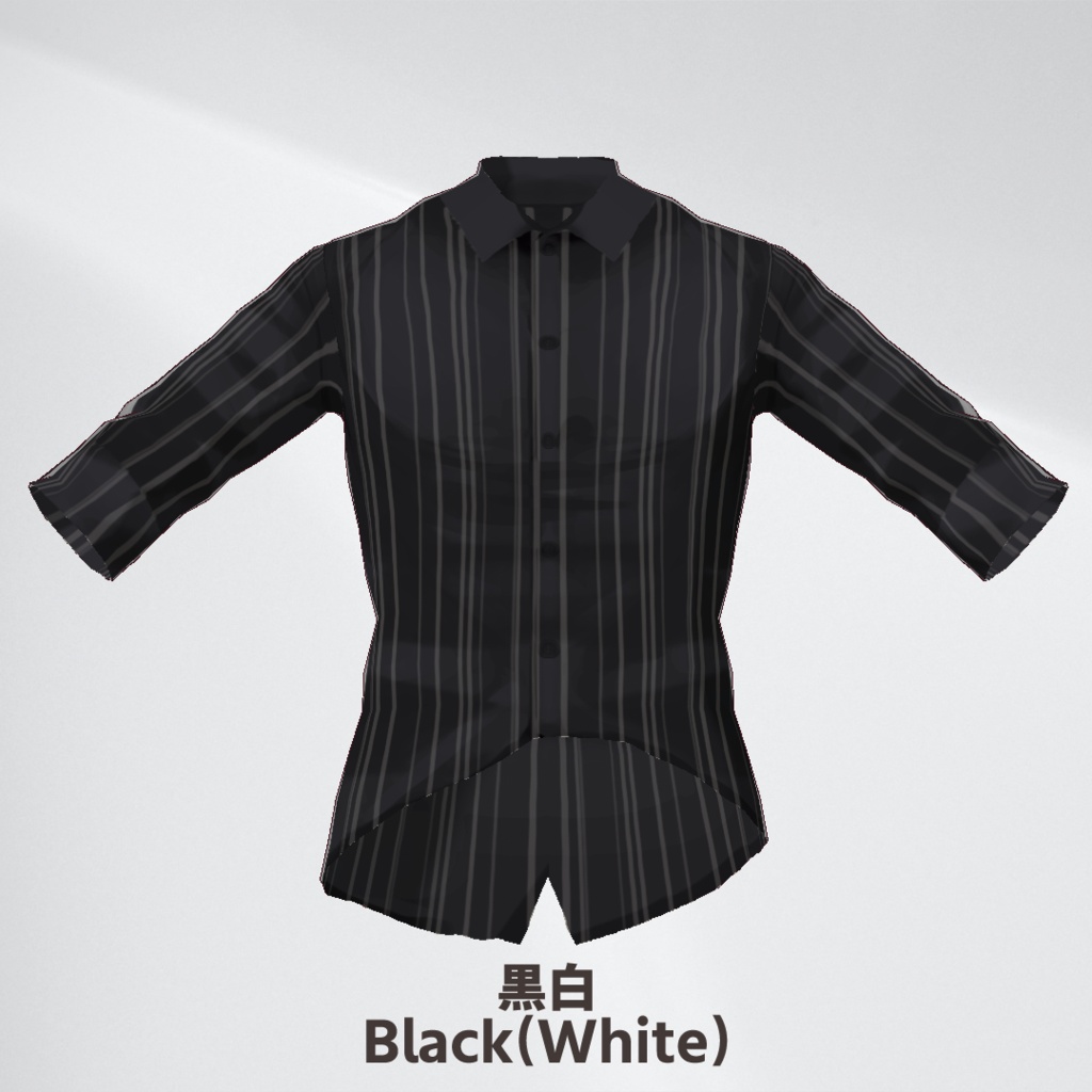 【VRoid正式版】アシンメトリ縞シャツ/AsymmetryStripeShirt【カラバリ有】