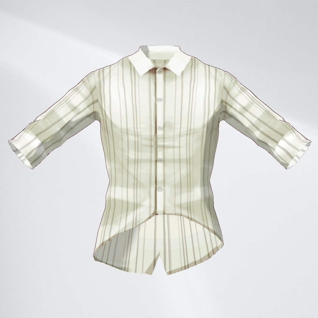 【VRoid正式版】アシンメトリ縞シャツ/AsymmetryStripeShirt【カラバリ有】