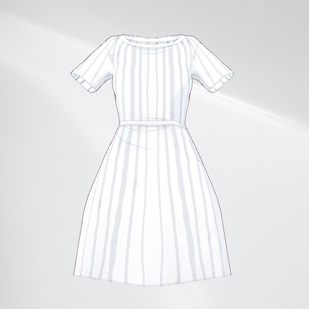 【VRoid】サマーストライプワンピースセット【1.28.2】