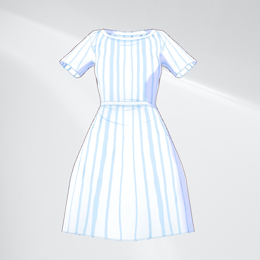 【VRoid】サマーストライプワンピースセット【1.28.2】