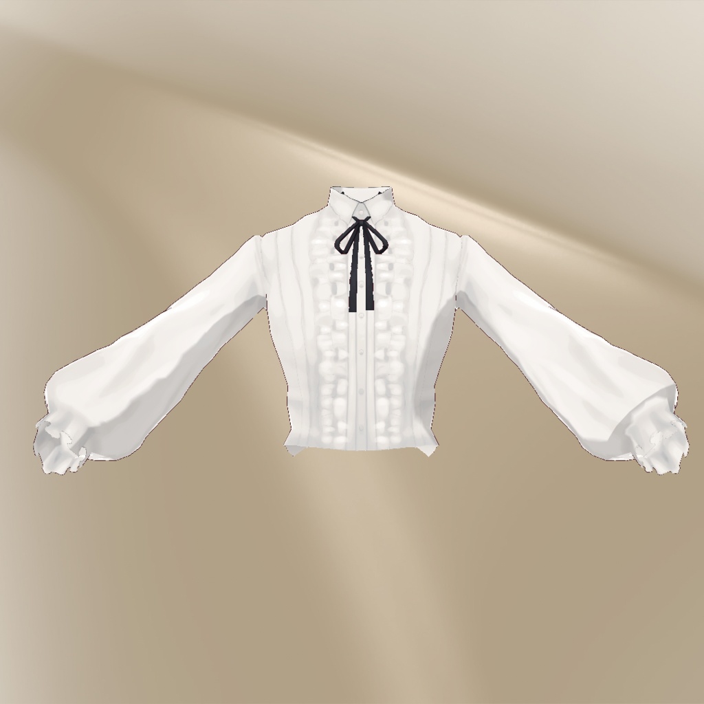 【VRoid】フリルブラウスとリボンタイ【1.29.1】