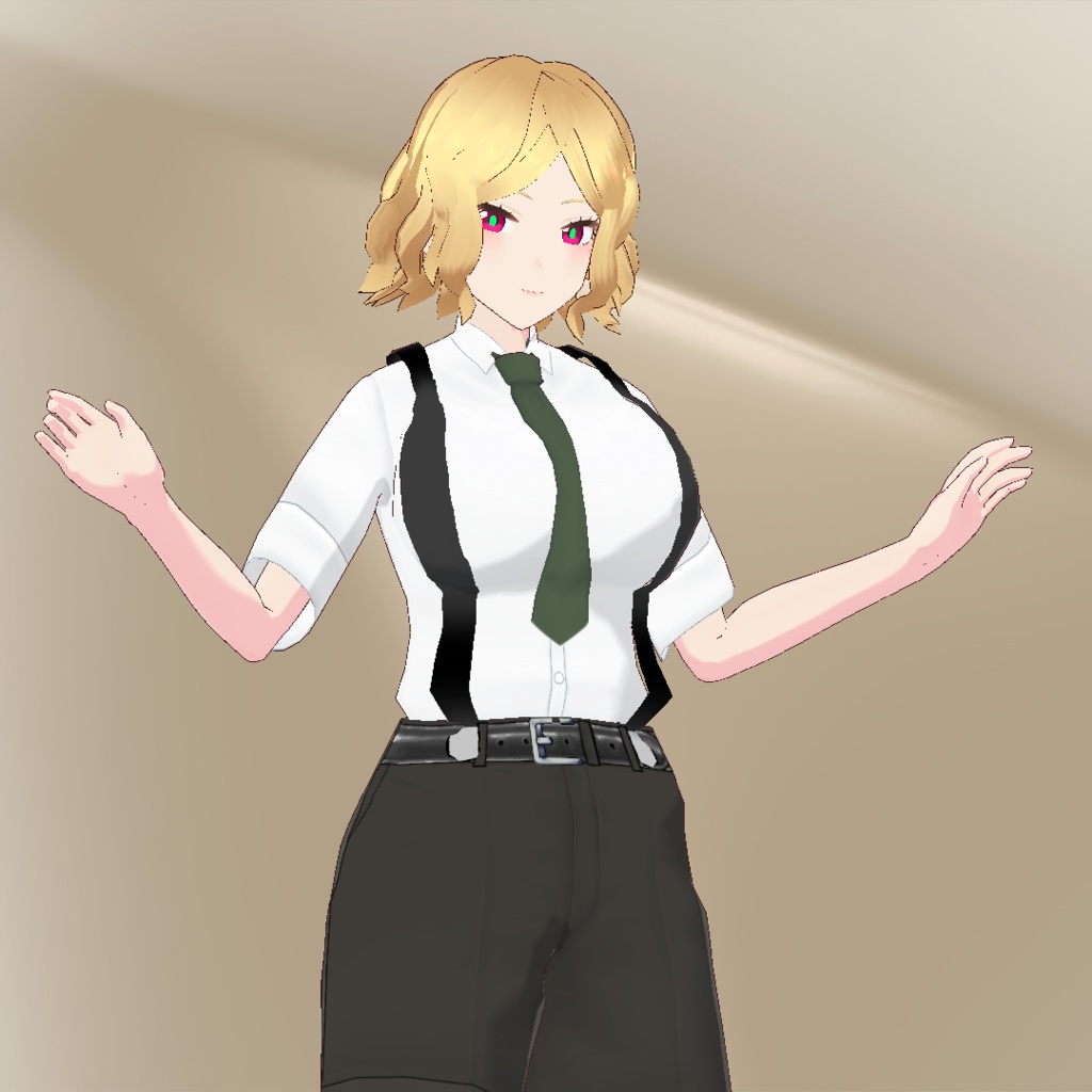 【VRoid2.1.0】半袖Y字サスペンダー【男女兼用】