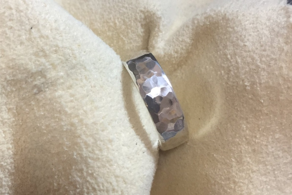 【VRC向けデータ付属】925銀製 鍛造鎚目リング
