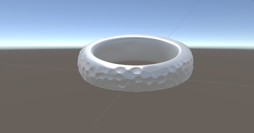 【VRC向けデータ付属】925銀製 鍛造鎚目リング