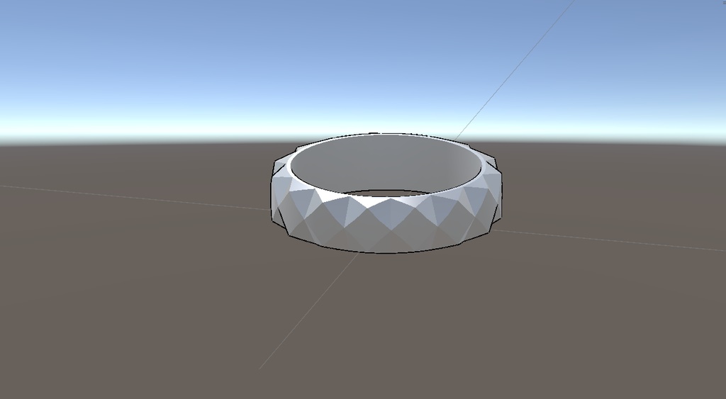 【VRC向けデータ付属】925銀製 鍛造ダイヤカットリング