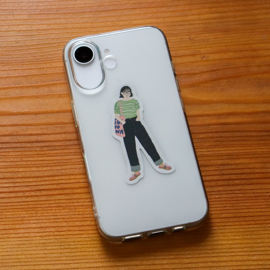 陽気なボーダーステッカー ポストカード付き