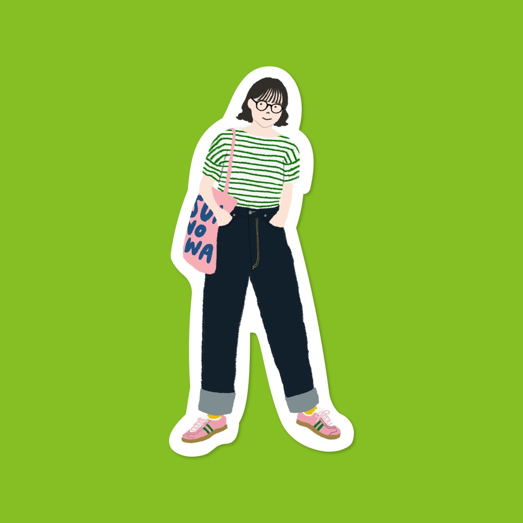 陽気なボーダーステッカー ポストカード付き