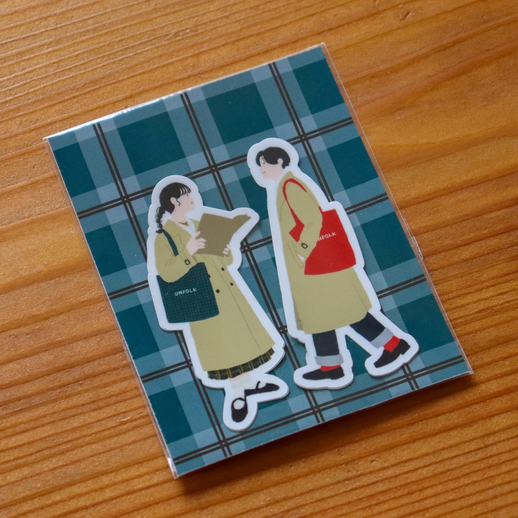 UNFORKコラボステッカー トレンチコート ポストカード付き