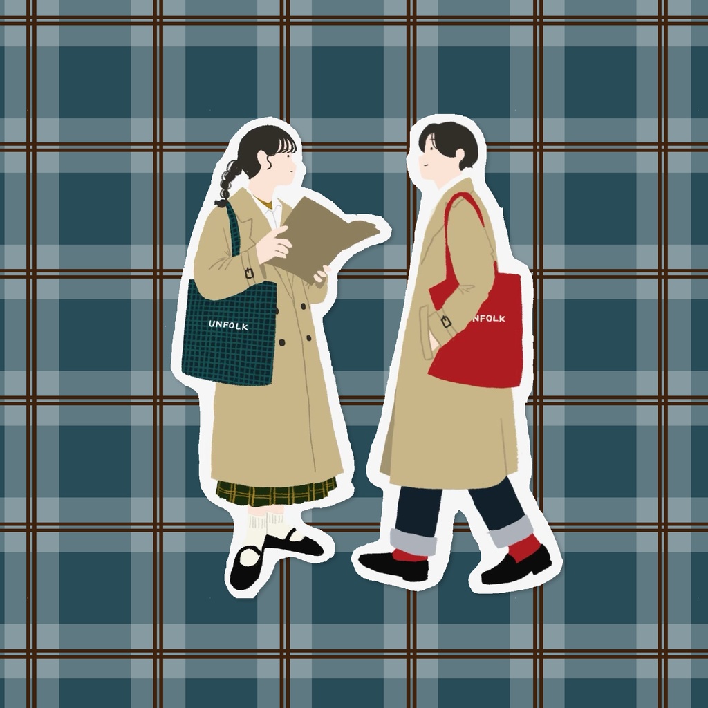 UNFORKコラボステッカー トレンチコート ポストカード付き