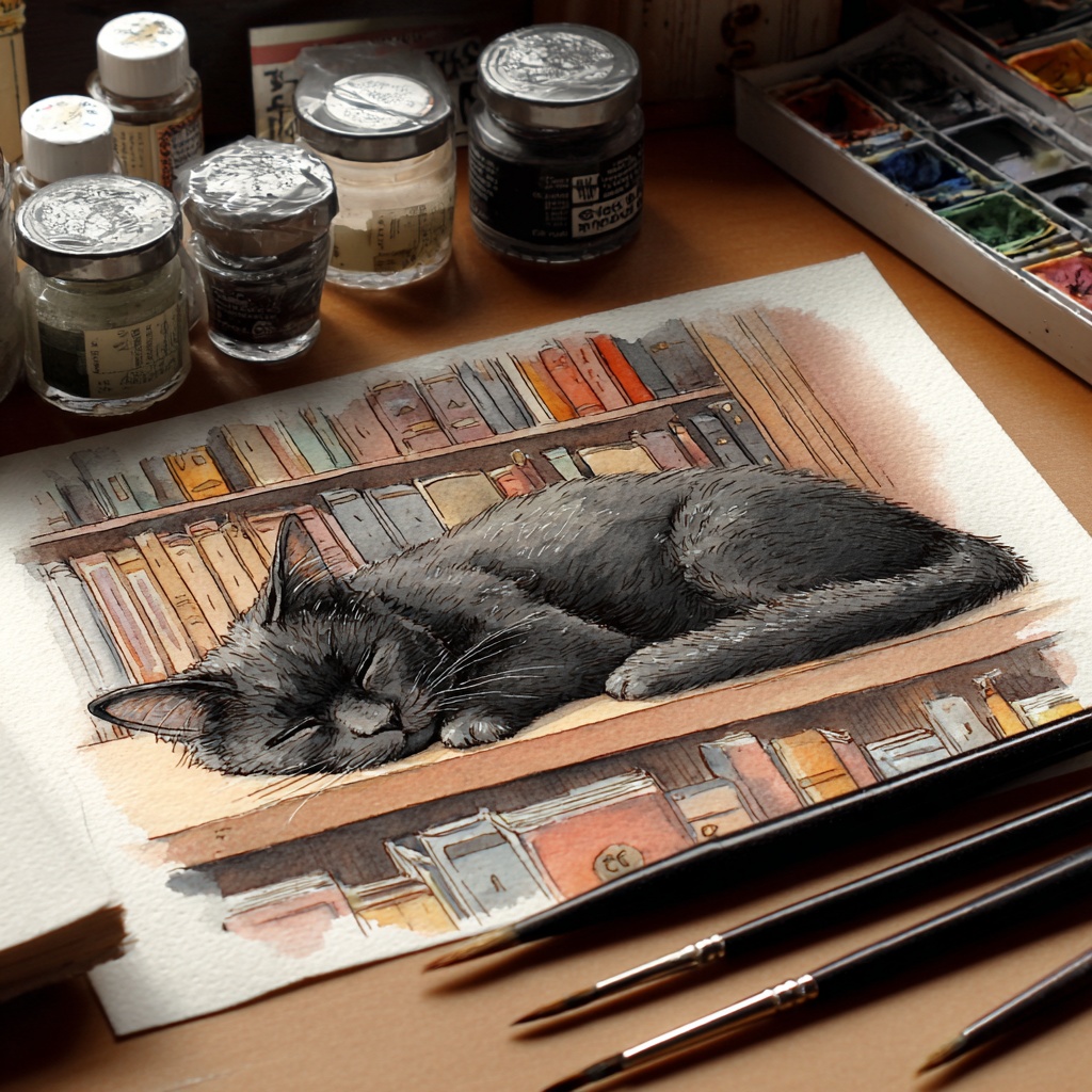 図書館で眠っている黒猫 20枚まとめました