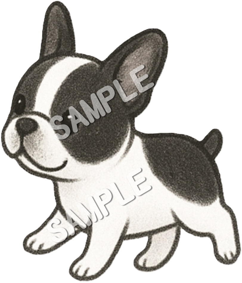 可愛いフレンチブルドッグのクリップアート9点