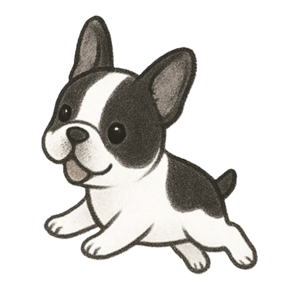 可愛いフレンチブルドッグのクリップアート9点