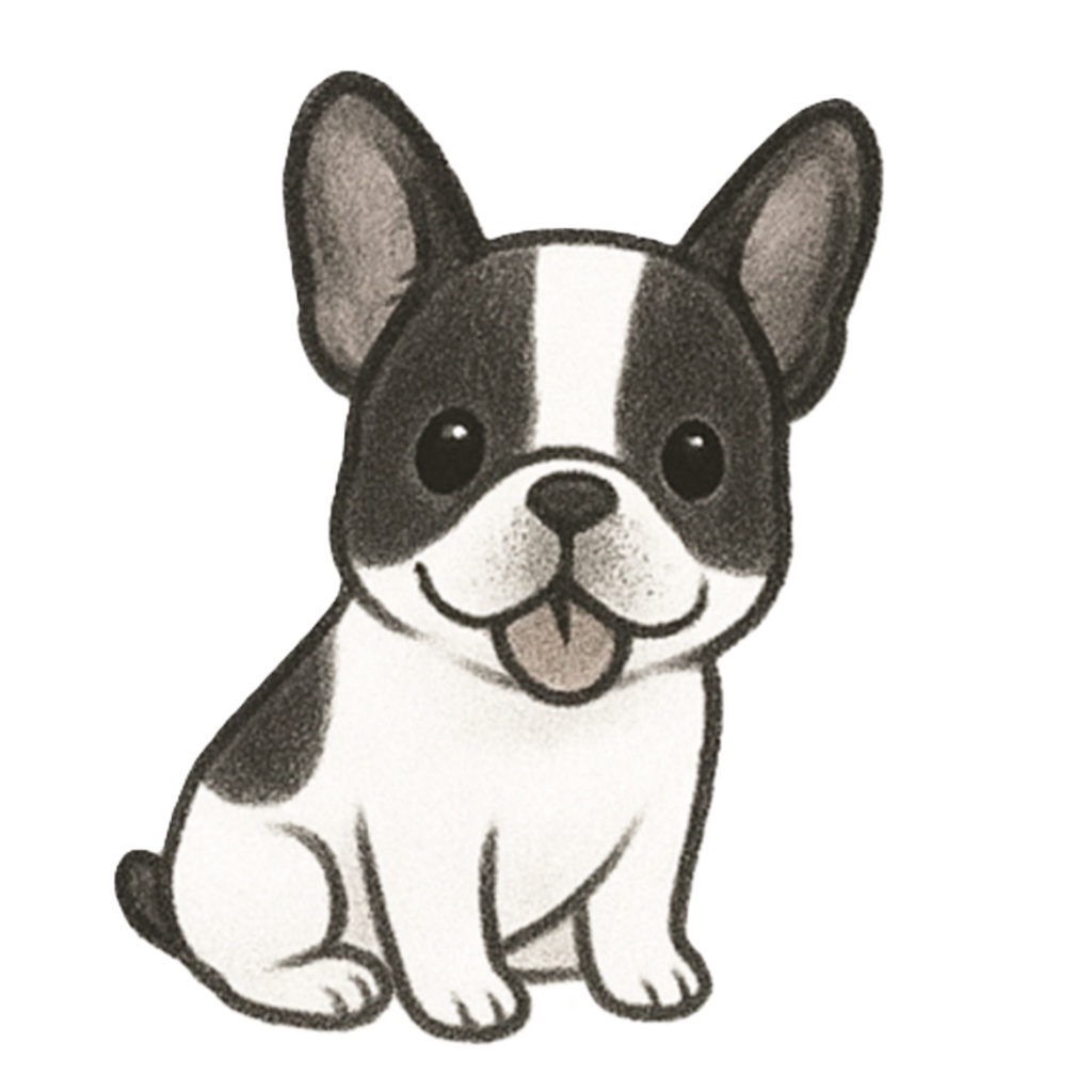 可愛いフレンチブルドッグのクリップアート9点