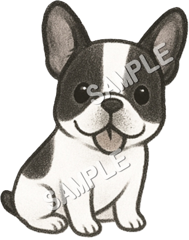 可愛いフレンチブルドッグのクリップアート9点