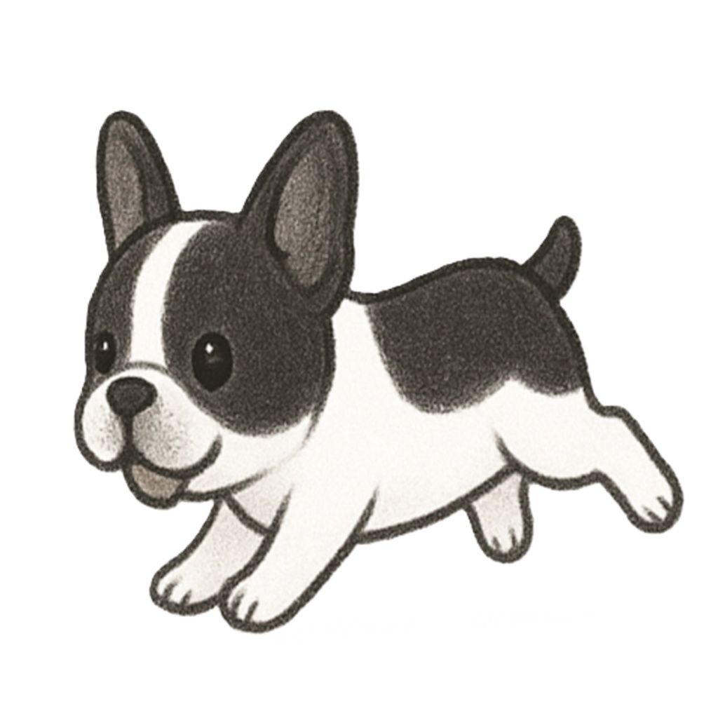 可愛いフレンチブルドッグのクリップアート9点