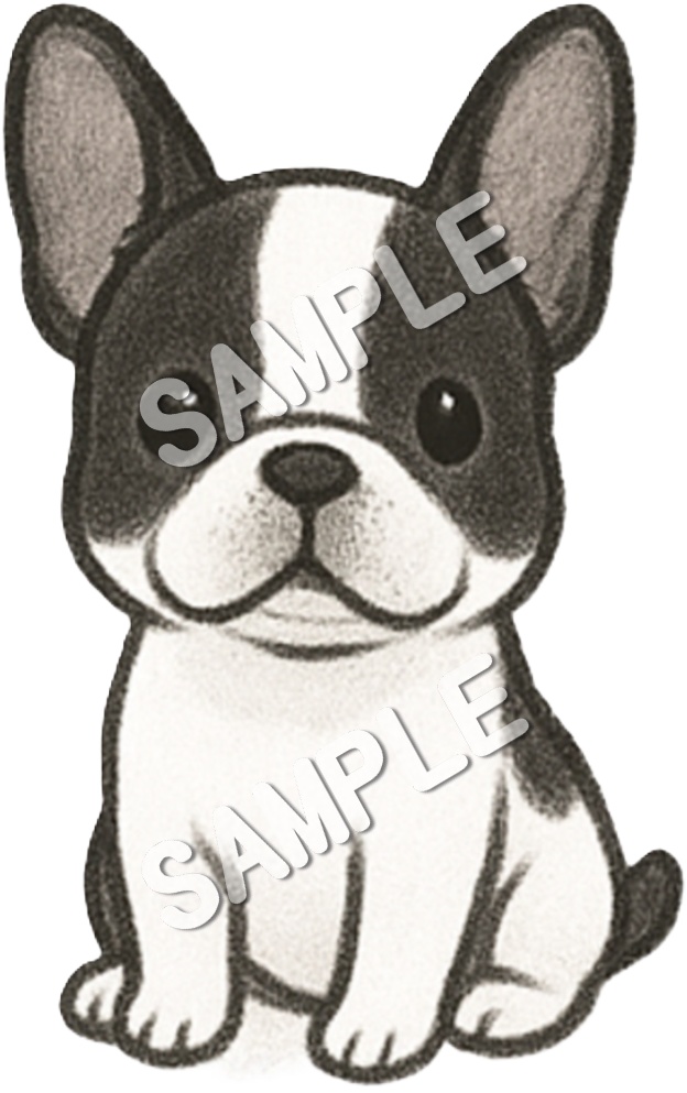 可愛いフレンチブルドッグのクリップアート9点