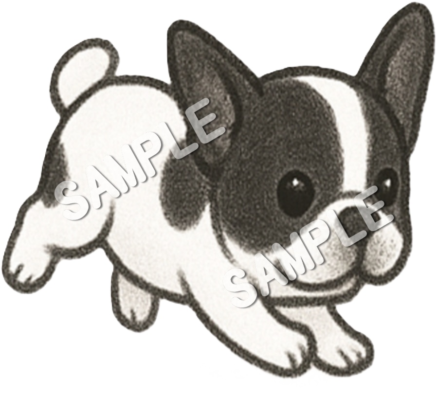 可愛いフレンチブルドッグのクリップアート9点