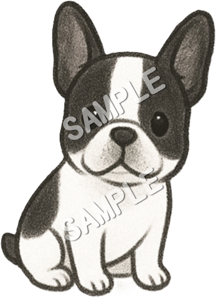 可愛いフレンチブルドッグのクリップアート9点